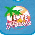 thumbnail image 4 of Inktastic I Love Florida with Ocean and Palm Trees Boys or Girls Baby Bib, 4 of 4