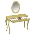 thumbnail image 4 of Luxury Makeup Vanity Desk with Oval Mirror, 3-Drawer Dressing Table for Jewelry Storage, Elegant Console Table for Entryway, Living Room & Bedroom, Stylish Home Decor,Gold, 4 of 10
