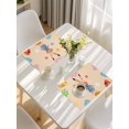 thumbnail image 5 of Spring Easter Placemats Set of 6, Bunny Colorful Eggs Floral Beige Placemats for Dining Table, Place Mats for Kitchen Tabletop, Waterproof Wipeable Dining Table Mats Set, 5 of 9