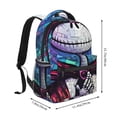 thumbnail image 2 of Goofa The Nightmare Before Christmas Pattern Casual Backpack for School & Travel – Lightweight Ergonomic Backpack with Laptop Compartment, Multiple Pockets-One Size, 2 of 5