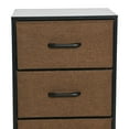 thumbnail image 6 of Household Essentials Dresser Tower Chest of Drawers Black Oak Wood Grain with 4 Brown Strorage Drawers, 6 of 7