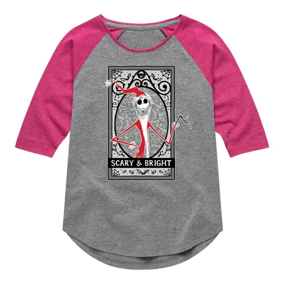 The Nightmare Before Christmas - Scary And Bright - Girls Shirt Tail Raglan