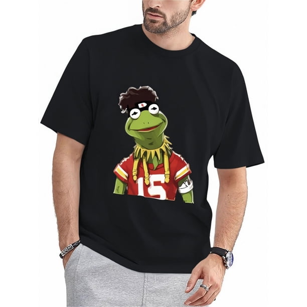 Little Frog Print Men Kansas City Game Day Print Shirt, Men Fashion Leisure Sports Shirts, Men Football Fans Shirt, Football Season Shirts, Outdoor Activities and Casual Wear, As Gift for Sports Fans