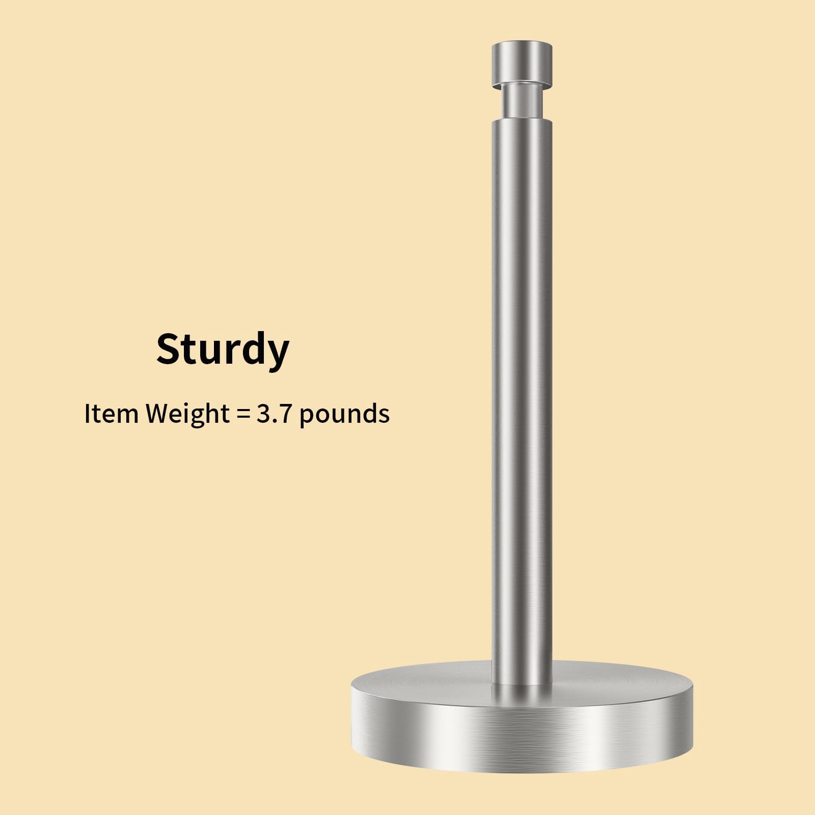 Paper Towel Holder Countertop  Counter With Weighted Base Non Slip Standing Roll For Modern Kitchen Bathroom Stainles Steel (brushed Nickel)