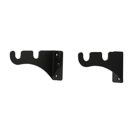 Black Wrought Iron Curtain Brackets For 2 1 2 Inch Rods Walmart Com