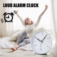 thumbnail image 3 of CHUANK Analog Alarm Clocks for Bedrooms 4 inch Silent Non Ticking Battery Operated with Night Light Small Retro Simple Design Clock for Table  Bedside Desk Travel White), 3 of 6