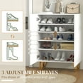 thumbnail image 4 of HOMCOM Narrow Shoe Cabinet, High Gloss Shoe Storage Cabinet, White, 4 of 10