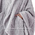 thumbnail image 3 of Walensee Wearable Blanket Hoodie Sherpa Fleece Blanket, Fuzzy Super Soft Plush Hooded Shawl TV Throw Blanket with Pockets, Fluffy Warm Cozy Cape Wrap for Women Adults (Light Grey, 59” x 63”), 3 of 10