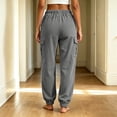 thumbnail image 7 of SeekIslan Womens Corduroy Cargo Pants Drawstring Waist Baggy Fit with Pockets for Casual Lounge Wear, 7 of 7