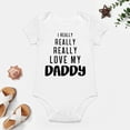 thumbnail image 4 of I Really Love My Daddy - Baby Clothes - Funny Newborn Bodysuit Outfits for Boys And Girls White-style-1 9months, 4 of 7