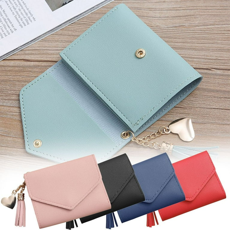 Women Cute Small Wallets Faux Leather Bifold Slim Coin Purse