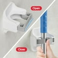 thumbnail image 2 of Broom Holder Wall Mount – 3 Pack No Drilling Self Adhesive Mop Grippers – Garage Storage Organizer – White, 2 of 7