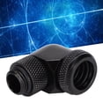thumbnail image 1 of Water Cooled Connector, Water Cooled Adapter 360 Degree Rotating Strong Friction Easy To Install External G1/4  For Computer Water Cooling Black,Silver, 1 of 8