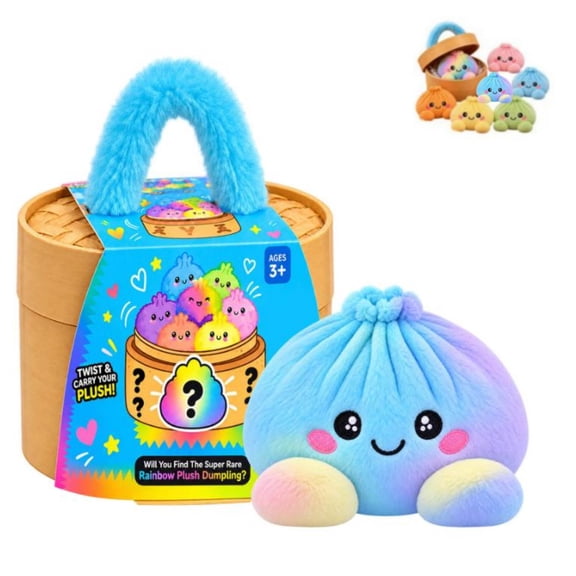 Mystery Rainbow Plush Dumpling Squishy, Cute Stuffed Squeeze Toy, Stress Relief Fidget & Holiday Gift