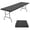 Black, variant on BORGEBY 8FT Folding Table, Half Portable Plastic Foldable Table for Indoor, Outdoor, Party, Dining, Wedding, Events, Camping(Black)