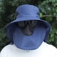 thumbnail image 4 of Sombrero para el sol para hombre, de color sólido, protector solar, gorro tipo chal, cuello, transpirable, a prueba de rayos UV, a prueba de insectos, para exteriores, montañismo, pesca, 4 of 4