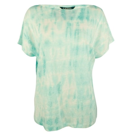 Women's Petite Tie-Dye Linen Knit Top-M-PL