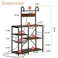 thumbnail image 6 of Walsunny Kitchen Bakers Rack with Power Outlet,Industrial Kitchen Island Storage Shelf with 6 Hooks 6 Tier Rack, 6 of 16
