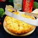 thumbnail image 5 of Balancín cortador de Pizza, cuchillo de hoja de acero inoxidable con doble mango de madera y cubierta de plástico, rebanador/picador de Pizza grande, 5 of 7