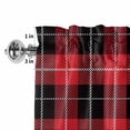 thumbnail image 2 of Valances for Windows Christmas Black Red Buffalo Plaid Rod Pocket Short Curtain for Bathroom Living Room Bedroom Classic Checker Grid 1 Panel 54x18in, 2 of 9
