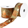 thumbnail image 4 of Homeford Embossed Autumn Leaves Faux Linen Wired Ribbon, 1-1/2-inch, 10-yard, Natural, 4 of 4