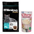 thumbnail image 1 of Minino Plus 3 kg + Churu Snack Salmon y Atun 14 g (4 Pzas.), 1 of 3