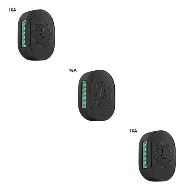 stanreset pour Module de Commutateur WIFI Intelligent Alimenté par Tuya, Module Bidirectionnel, Disjoncteur, Commande Vocale, Noir 16A, Ensemble de 3