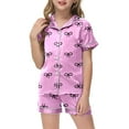 thumbnail image 5 of Gubotare Little Girl Pajamas Little Girls Pajama Shirt and Shorts Sleep Set Little Kid to Big Kid (Pink,Size 6-7 Years), 5 of 5