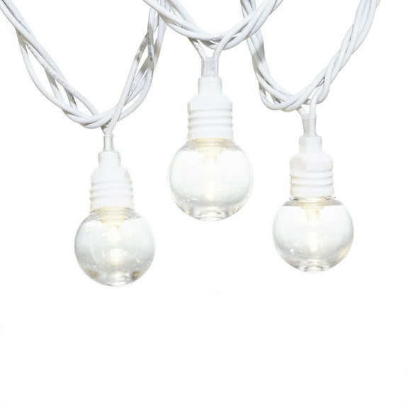 (3 pack) Mainstays 50-Count Warm White LED Plastic Globe Outdoor String Lights with Brown Wire