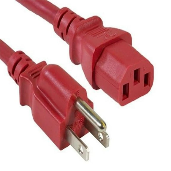 Sanoxy SNX-CBLR-PW130-7201 1 ft. 18 AWG Universal Power Cord - IEC320 C13 to NEMA 5-15P, Red - Pack of 2