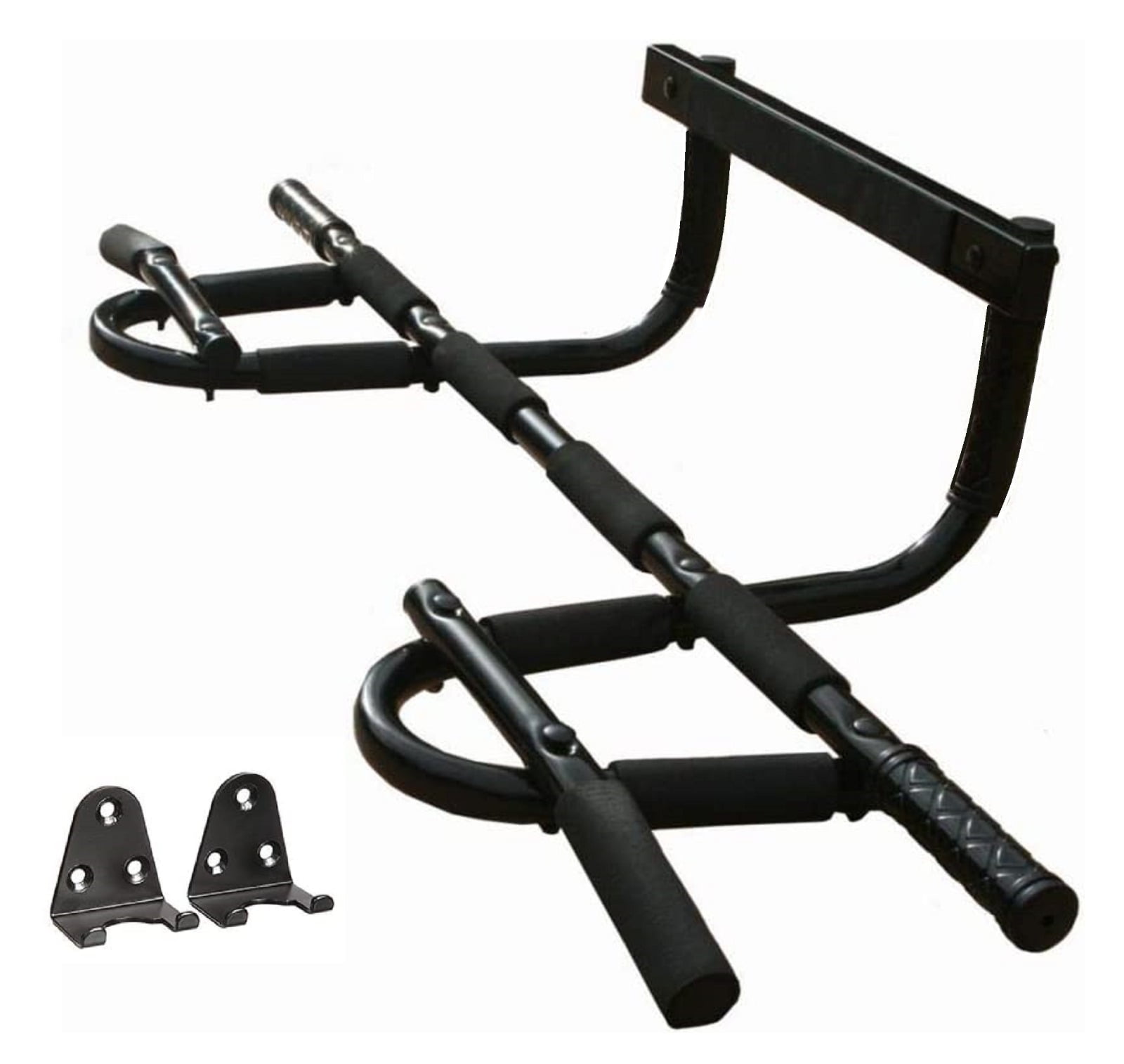 Iron Bar Heavy Duty Pull Up Bar with AB Training Straps 10 lb
