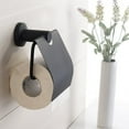 thumbnail image 4 of Soporte de papel higiénico de acero inoxidable Soporte de rollo de papel higiénico montado en la pared para baño, acabado cepillado con cubierta de agua Ormromra 2035010-3, 4 of 9