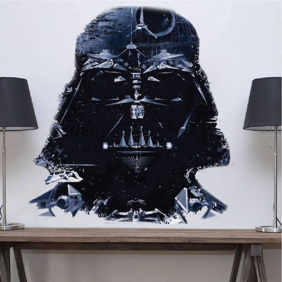 Vader Wall Decal - Darth Vader Wall Decal Dorm Room Bedroom Wallpaper Sticker Interior Murals Vinyl Mural Removable Decor for Apartment, a87