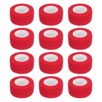 12 Pack Elastic Cohesive Bandage Wrap 1 Inch x 5 Yards Breathable Self Adhesive Athletic Tape Roll Red