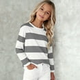 thumbnail image 6 of KAUOD Toddler Girls Cotton Striped Shirt Long Sleeve Crew Neck Pullover Sweatshirts Kids Soft Thermal Lined Sweater Clothes, 6 of 7