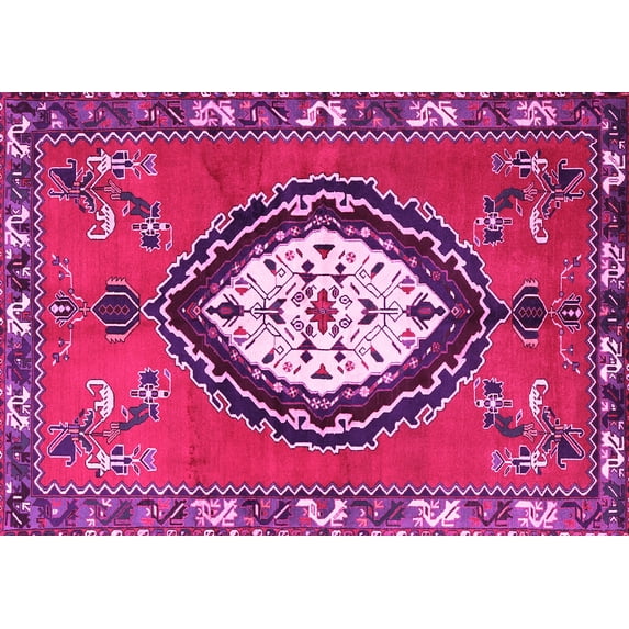 Ahgly Company Indoor Rectangle Medallion Pink Traditional Area Rugs, 5' x 7'