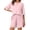 Pink, variant on Women 2 Pieces Knit Sets Short Sleeve Tops & Shorts Suit