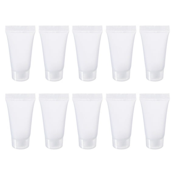 Uxcell 5ml Squeeze Tube Empty Cosmetic Tubes Plastic with Flip Lid Translucent Frosted 20 Pack