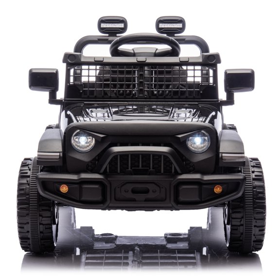 24V Ride on Toys with Parents Control, Ride on Truck Car with Four-Wheel Suspension, Power Display, Bluetooth, MP3, Music, Electric Vehicles with LED Headlight, 1.86-3.11MPH, for Kids, Black