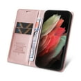 thumbnail image 5 of Decase Samsung Galaxy S21 Ultra Wallet Case, Premium Leather Kickstand Durable Magnetic Clase Folio with Credit Card Holder Slots Shockproof Cover For Samsung Galaxy S21 Ultra, Rosegold, 5 of 10