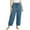 Navy, variant on gbyLJF Women's Corduroy Trousers Casual Double-pockets Loose Fit Wide Leg Pants Drawstring Stretch Waist Knitted Long Pants