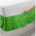 thumbnail image 2 of Flower Bed Skirt, Romantic Swirling Lines with Blossoming Flowers Nature Illustration, Elastic Bedskirt Dust Ruffle Wrap Around for Bedding Decor, 4 Sizes, Green Yellow and White, by Ambesonne, 2 of 2