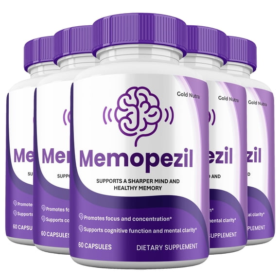 Memopezil Capsules, Advanced Maximum Strength Pills Cognitive and Brain, Memo Pezil Supplement for Clarity and Health (5 Pack)