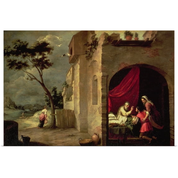 Great BIG Canvas | Rolled Bartolome Esteban Murillo Poster Print entitled Isaac Blessing Jacob