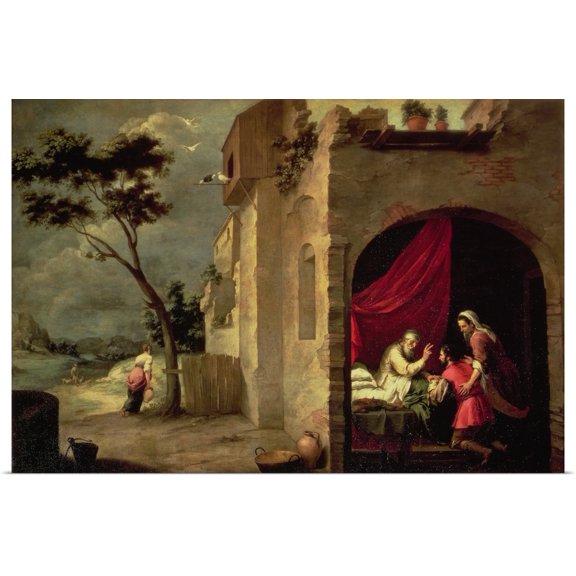 Great BIG Canvas | Rolled Bartolome Esteban Murillo Poster Print entitled Isaac Blessing Jacob
