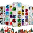 thumbnail image 2 of UDIYO 1 Box Manicure Decoration Snowflake Shape Vivid Color Stunning Visual Effect Reusable Multipurpose Show Unique Charm Plastic 12 Grids Sparkling Nail Art Flakes Sequins Nail S, 2 of 7