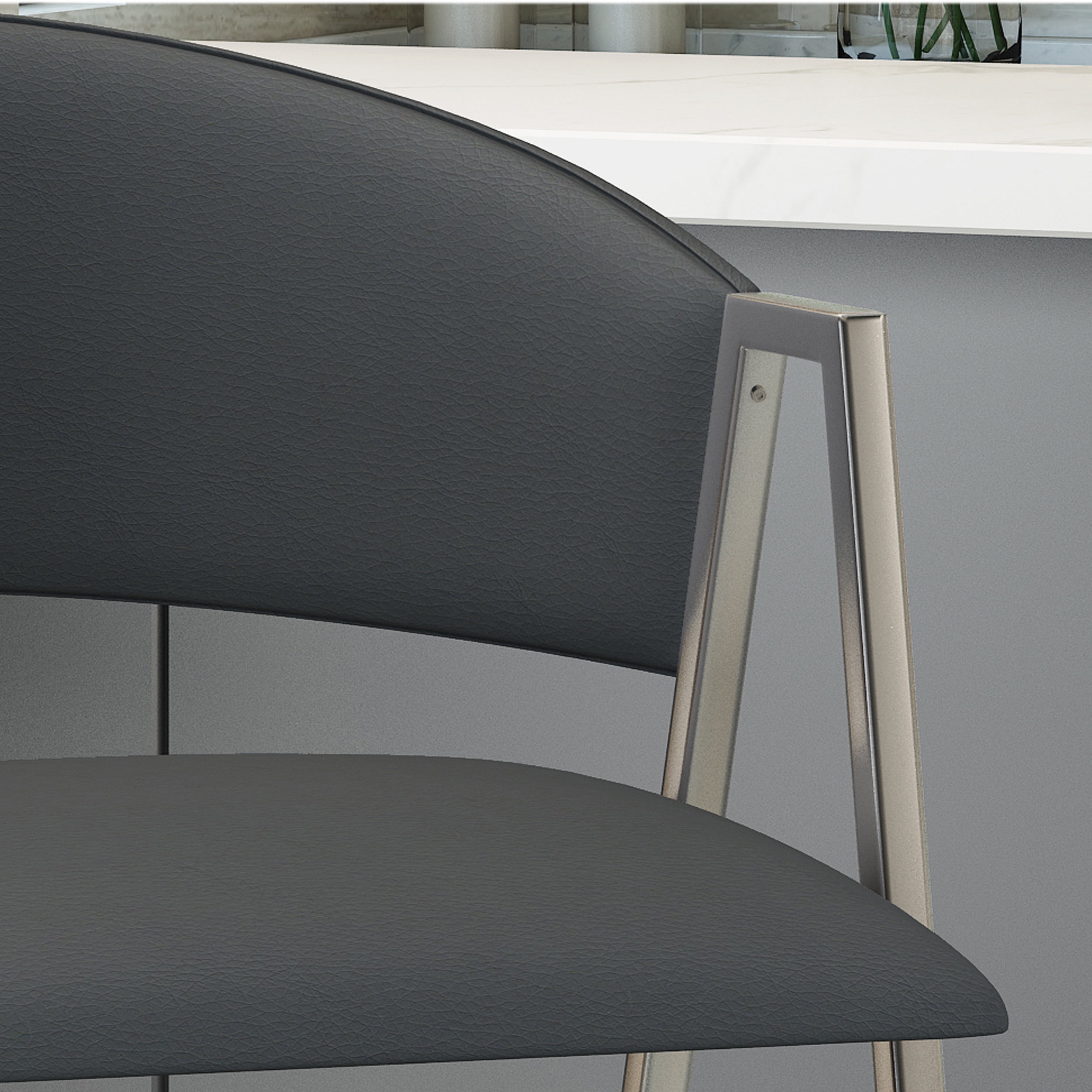Noble House Modern Leather 28.25 Inch Barstool,Grey