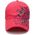thumbnail image 2 of Women's Baseball Cap Lady Butterfly Flower Embroidery Design Fashion Hat Adjustable Breathble, 2 of 4