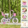 thumbnail image 6 of Glerc Maggie 12 inch Kids Girls Bike for Ages 2-4 Years Old Children, Princess Style Kids Bicycle with Doll-Seat & Basket & Training Wheels, Purple, 6 of 9