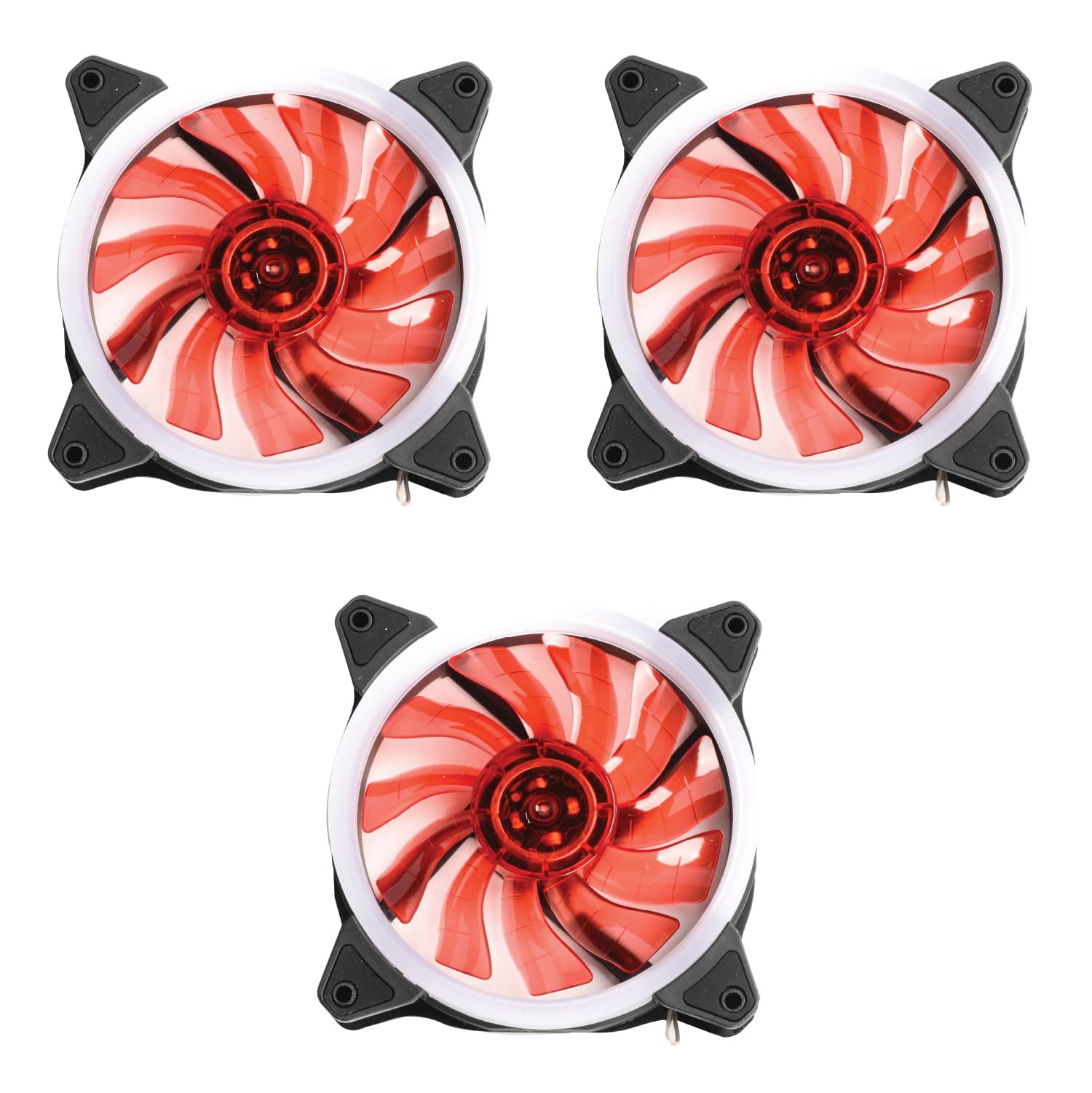 Dracaena 3 Pack FANL19 Fan, 12V DC 120mm Length of led case Fan Computer Cooler, with LED